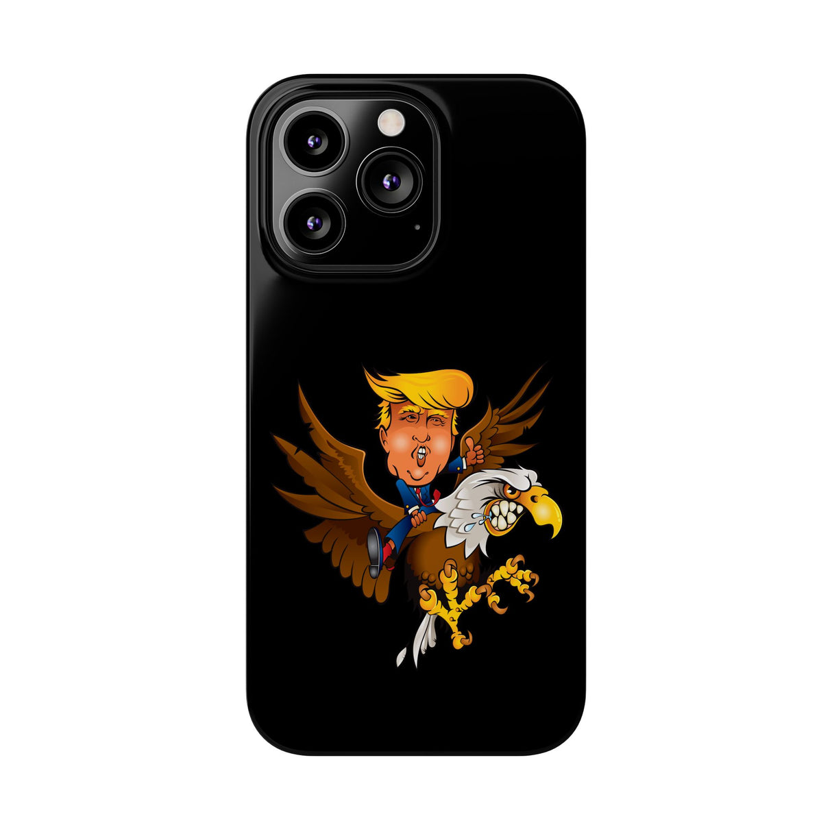 Trump Riding on a Sreamin Eagle Slim Phone Cases