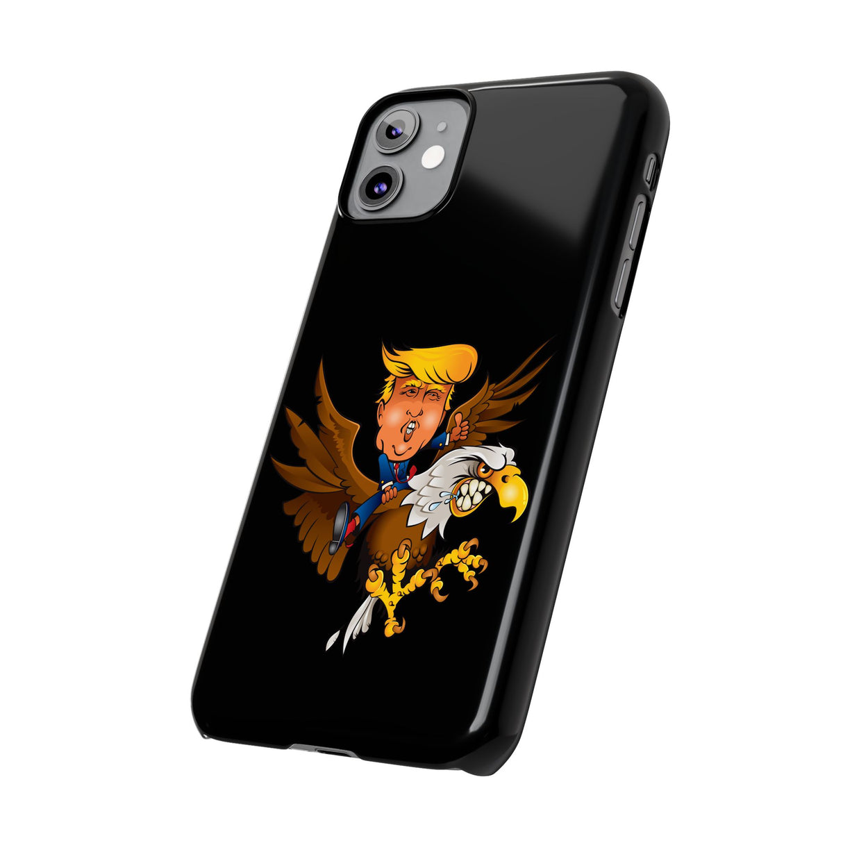 Trump Riding on a Sreamin Eagle Slim Phone Cases