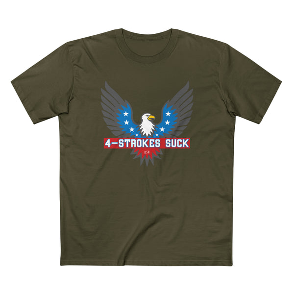 4-Strokes Suck Screamin Eagle Bird Shirt, Color: Army, Size: S