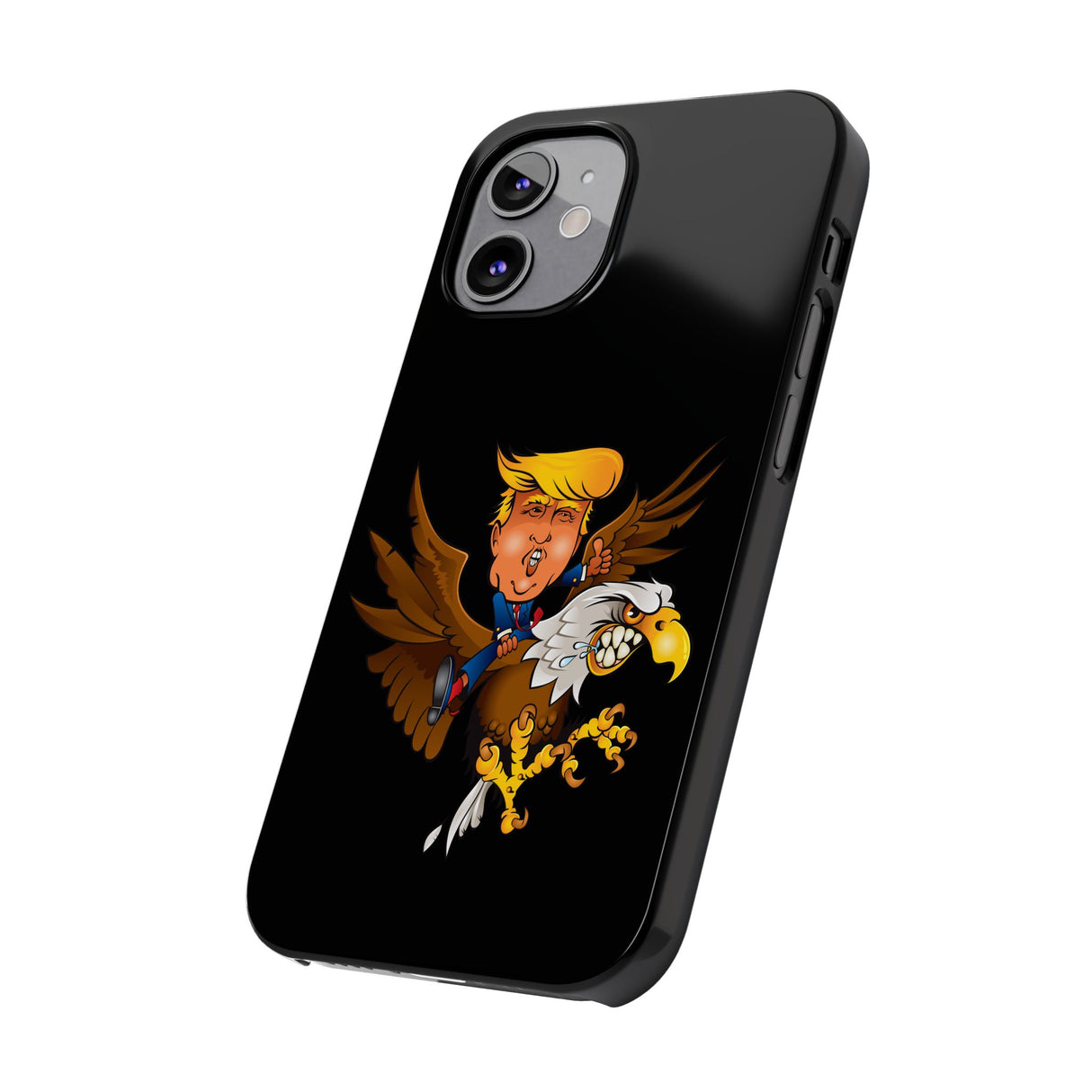 Trump Riding on a Sreamin Eagle Slim Phone Cases