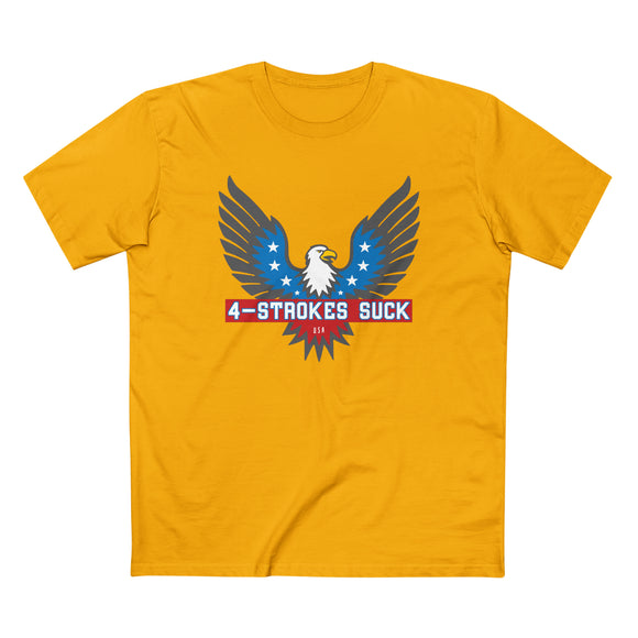4-Strokes Suck Screamin Eagle Bird Shirt, Color: Yellow, Size: S