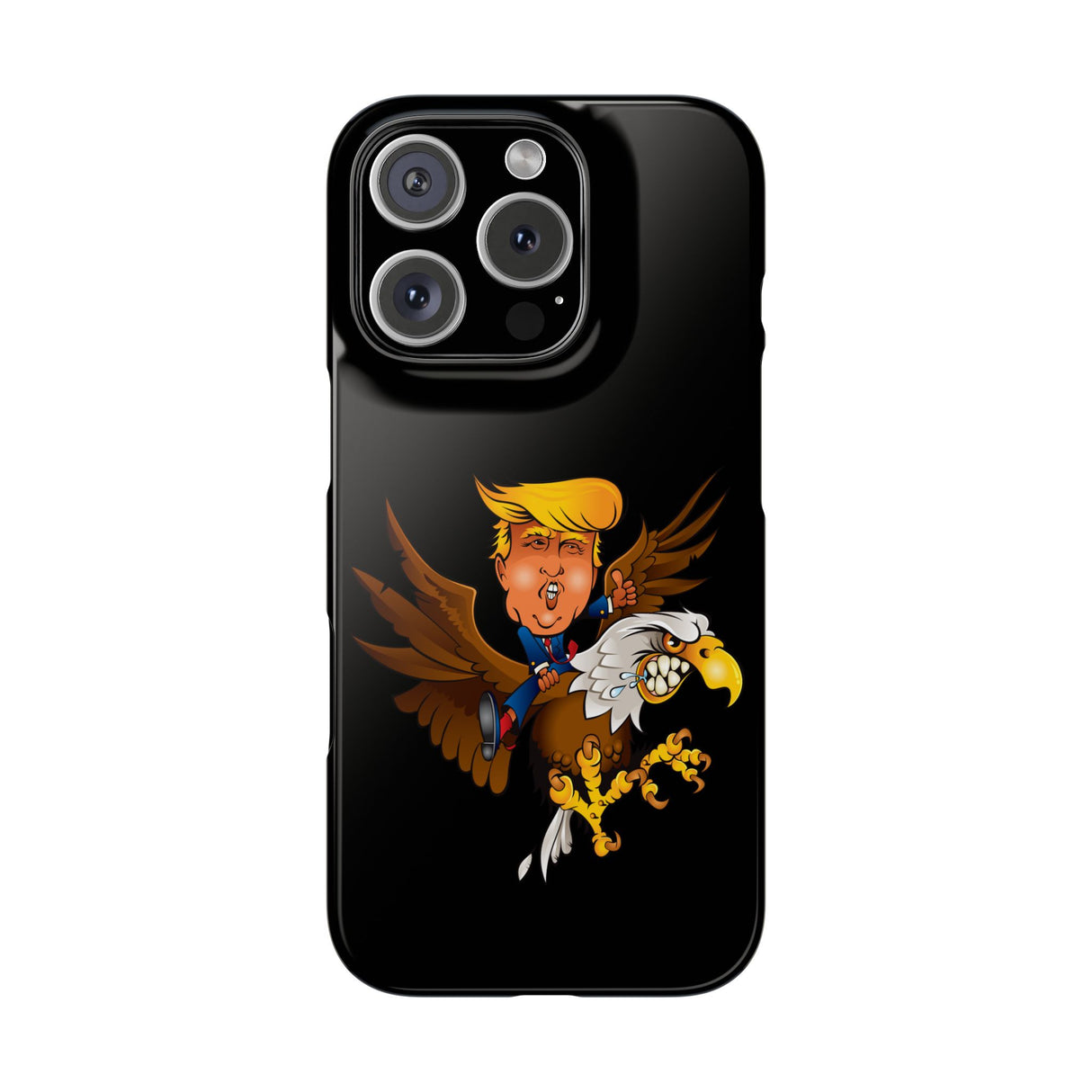Trump Riding on a Sreamin Eagle Slim Phone Cases