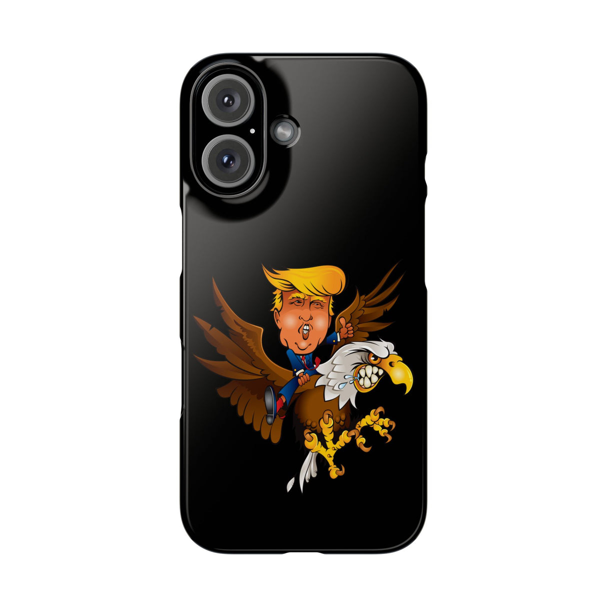 Trump Riding on a Sreamin Eagle Slim Phone Cases