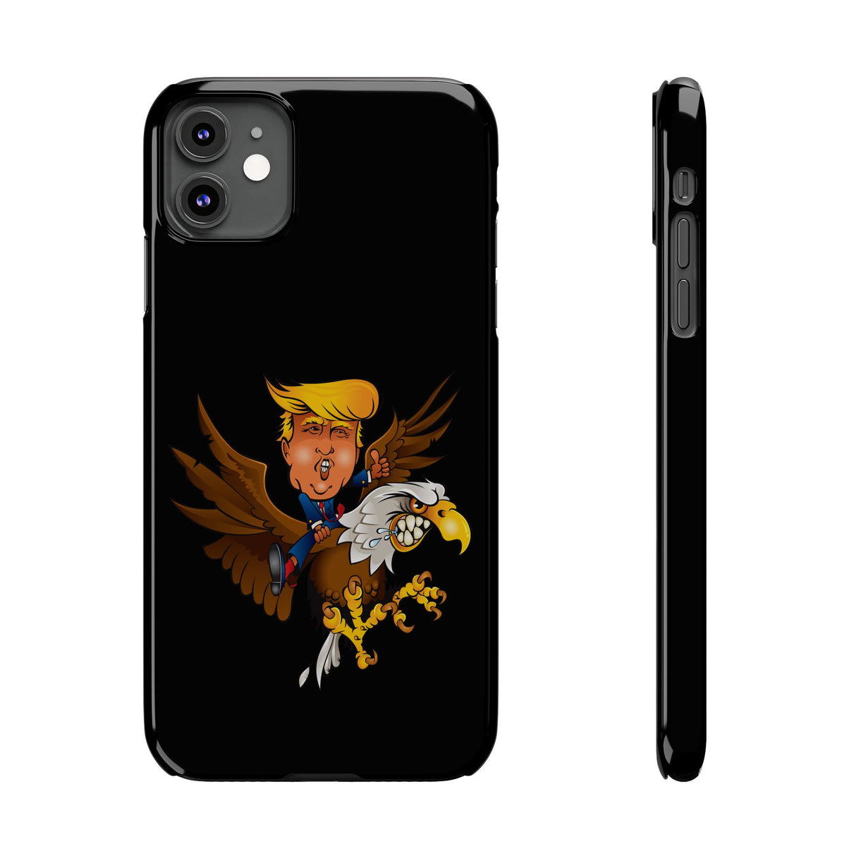 Trump Riding on a Sreamin Eagle Slim Phone Cases