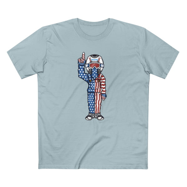 Merica Character Shirt, Color: Pale Blue, Size: S