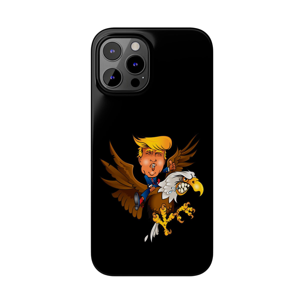 Trump Riding on a Sreamin Eagle Slim Phone Cases