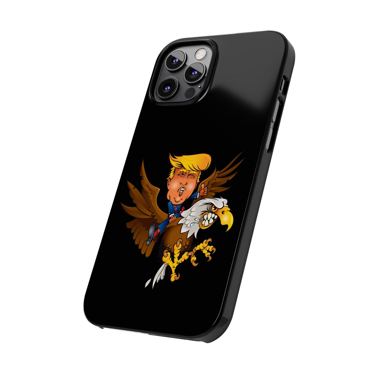 Trump Riding on a Sreamin Eagle Slim Phone Cases