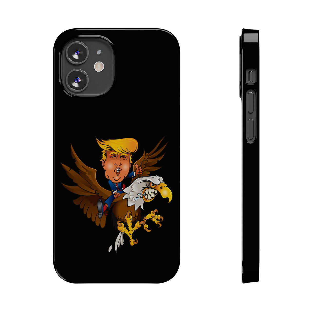 Trump Riding on a Sreamin Eagle Slim Phone Cases