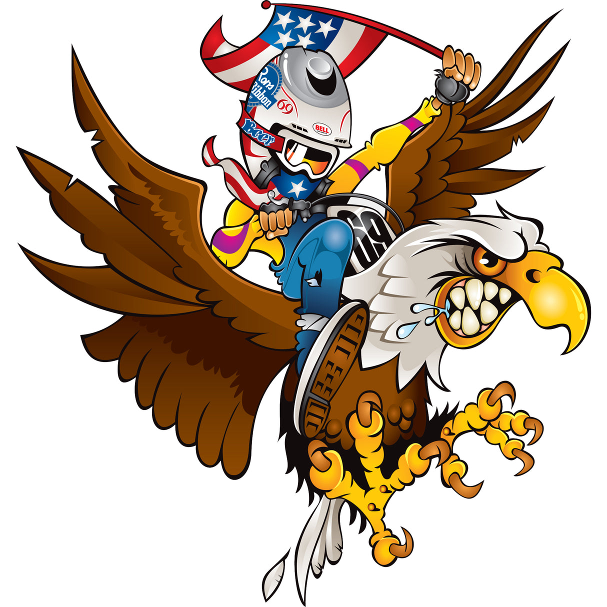 Ron Riding a Screamin Eagle Sticker