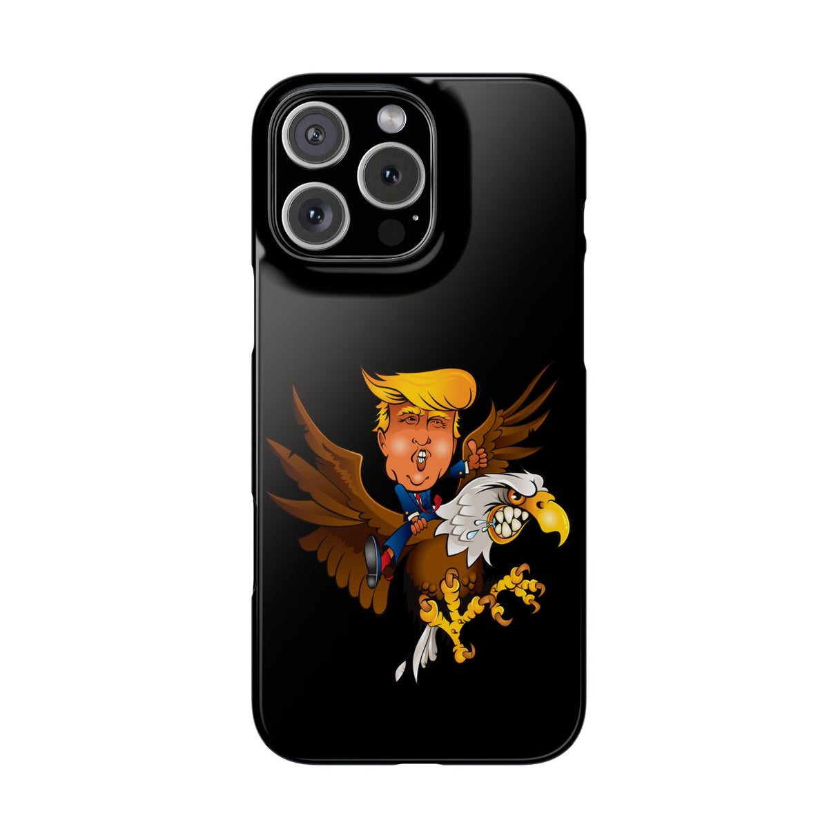 Trump Riding on a Sreamin Eagle Slim Phone Cases