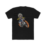 Ronnie Mac Ghost Rider King of Moto T-Shirt featuring a fiery skeleton design on a black background.