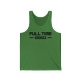 Full Time Bad Ass tank top in green, featuring bold black text for a striking athletic look. Perfect for fearless individuals.