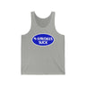 Gray tank top with "4-Strokes Suck" in bold white text inside a blue oval.