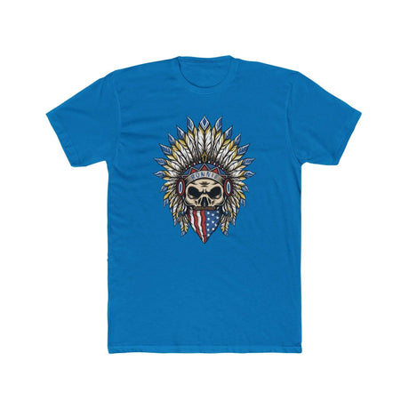 Blue Ronnie Mac Skeleton Shirt with Feathered Hat and American Bandana Design