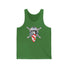 Ronnie Mac Crossbones Tank Top in green with motocross helmet graphic and crossed wrenches design.