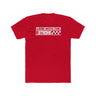Red "Lead with the 2-Stroke" T-shirt featuring bold text and racing design for moto enthusiasts.