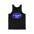 "4-Strokes Suck" black tank top with blue and white oval design for two-stroke enthusiasts from Ronnie Mac's store