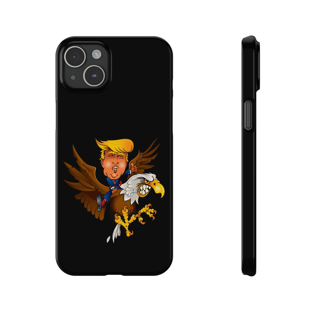 Trump Riding on a Sreamin Eagle Slim Phone Cases