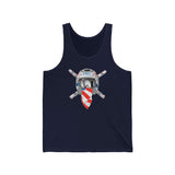 Ronnie Mac Crossbones Tank Top featuring a motorcycle helmet and crossed handlebars design, perfect for motocross fans.