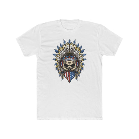 Skeleton Ronnie Mac shirt with American bandana and feathered hat design for motocross fans.