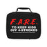 F.A.R.E To Keep Kids Off 4-Strokes Lunch Box with Fourstroke Abuse Resistance Education text in red and white on black background