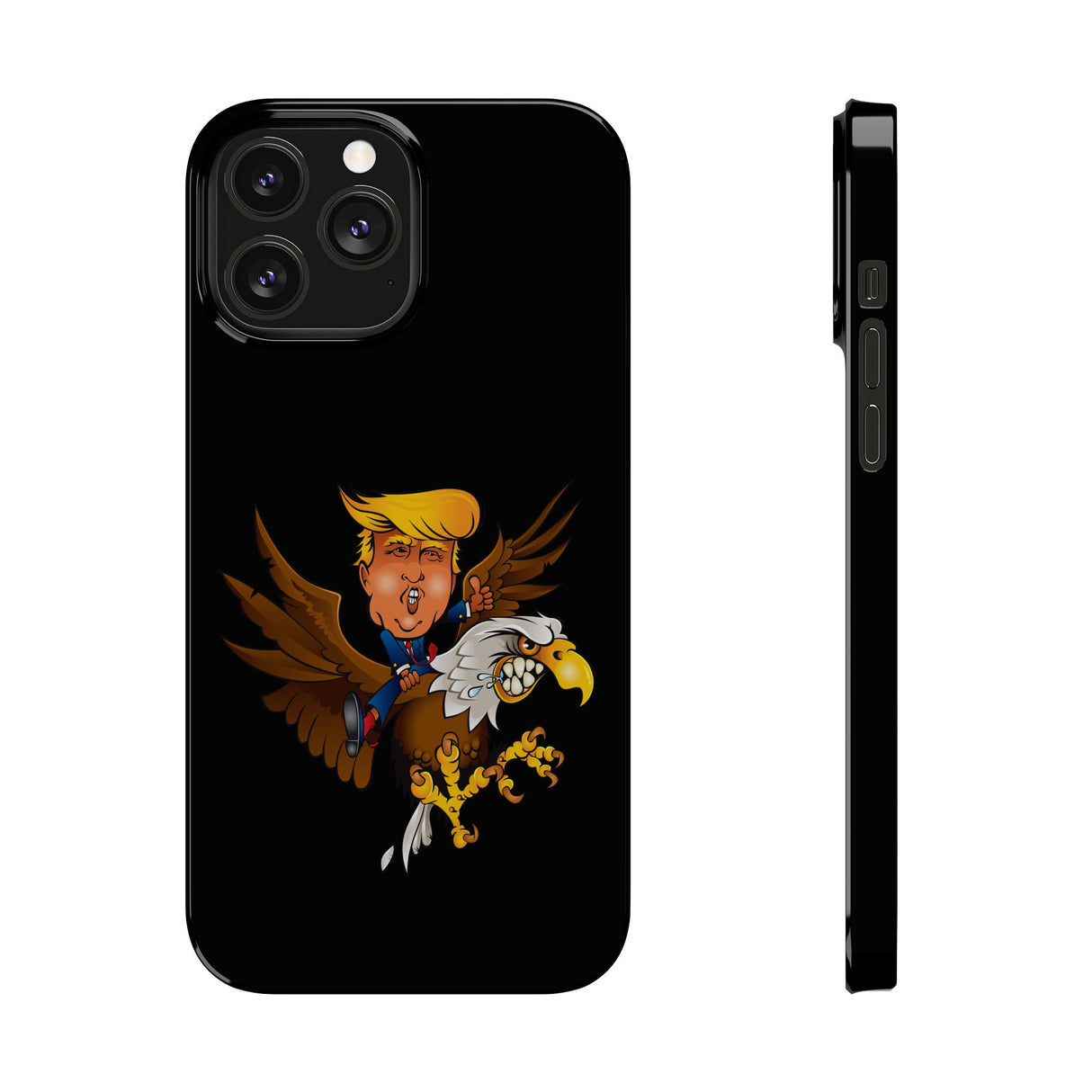 Trump Riding on a Sreamin Eagle Slim Phone Cases