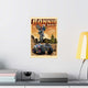 Ronnie Mac air wheelie poster on wall above books and lamp