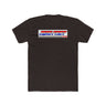 "Ride Fast Eat Ass T-Shirt from Ronnie Mac's collection featuring bold red, blue, and white text on a black shirt for rebellious spirits"