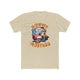 Ronnie MUSTASS T-Shirt with cartoon graphic, featuring Ronnie Mac's face and bold caption on beige fabric.