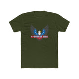 4-Strokes Suck Screamin Eagle Bird Shirt in olive green with eagle graphic and stars design. Perfect for 2-stroke enthusiasts.