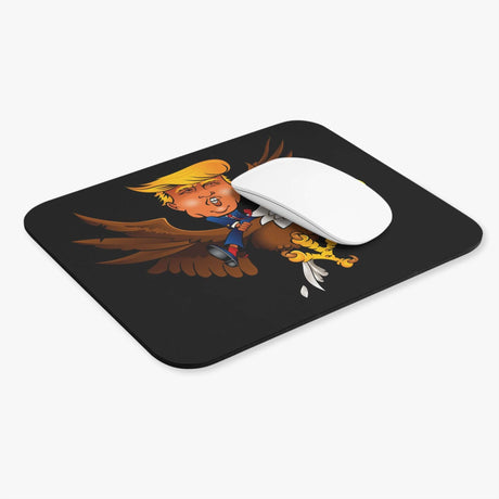 Trump-themed mouse pad featuring a cartoon eagle design, perfect for enhancing your workspace.