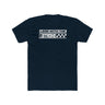 Black "Lead with the 2-Stroke" T-shirt featuring bold text and checkered design.