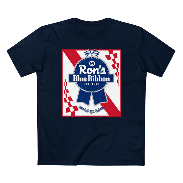 Ron's Blue Ribbon Beer Shirt, Color: Navy, Size: S