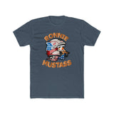 Ronnie MUSTASS t-shirt with Ronnie Mac cartoon character and humorous caption on front