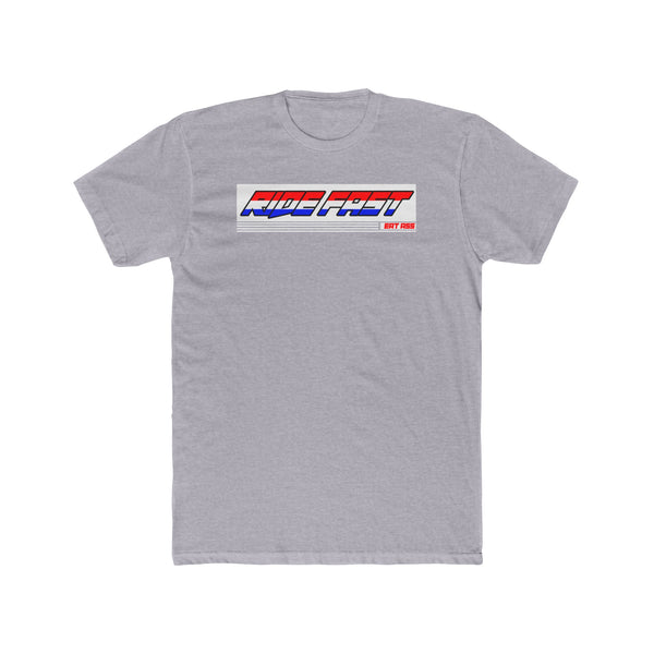 "Ride Fast, Eat Ass" T-Shirt by Ronnie Mac in grey with bold slogan print for adventurous spirits