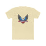 4-Strokes Suck Screamin Eagle Bird Shirt featuring eagle design and red, white, blue colors on a yellow background.