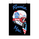 Ronnie Mac Helmet Poster with bold side profile of helmet, showcasing daring motocross spirit and rugged determination.