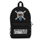 Ronnie Mac Crossbones Backpack with "Lead with the 2-Stroke" design, perfect for speed enthusiasts on and off the track