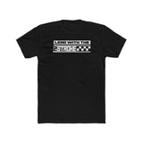 "Lead with the 2-Stroke black t-shirt with bold print for motorbike enthusiasts"