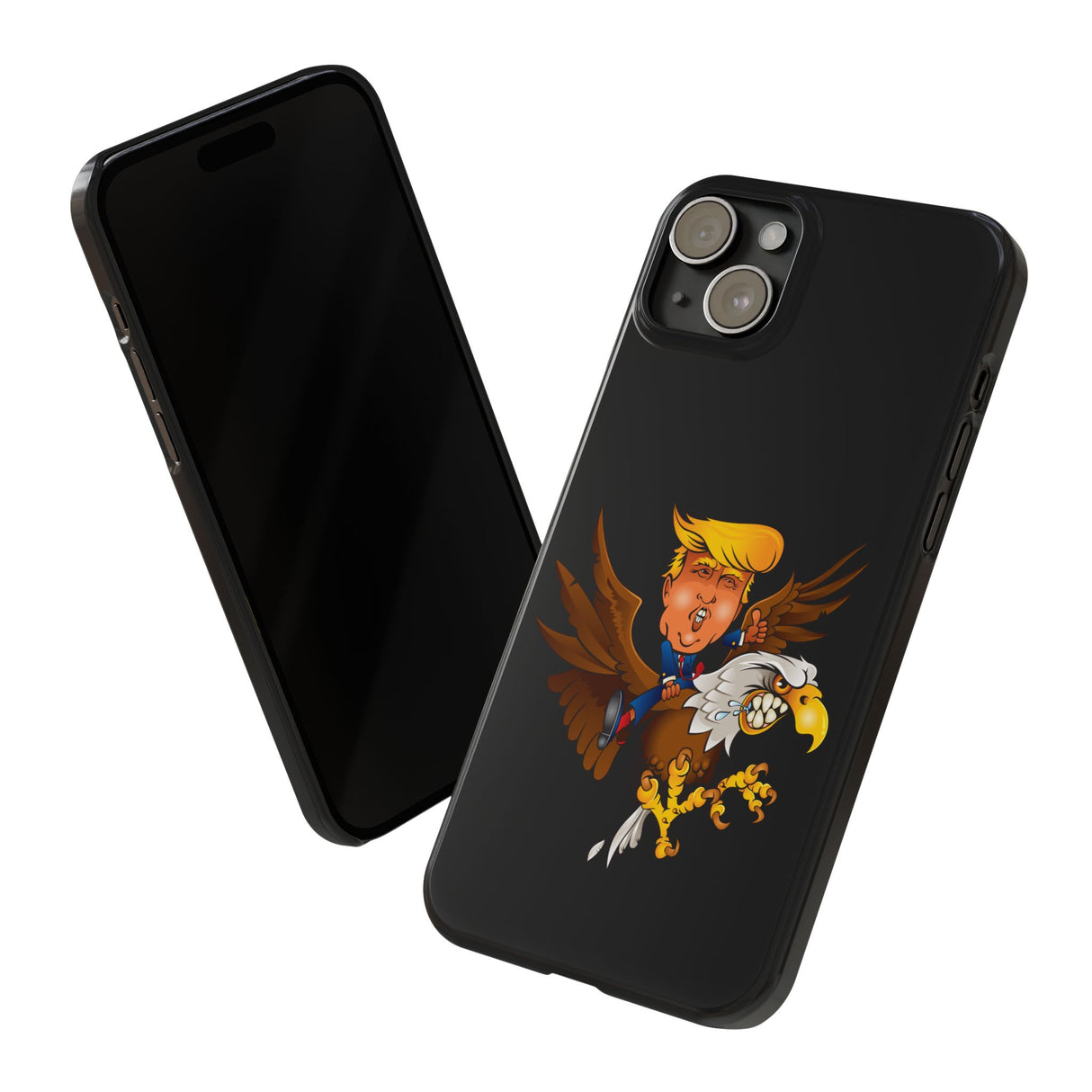 Trump Riding on a Sreamin Eagle Slim Phone Cases