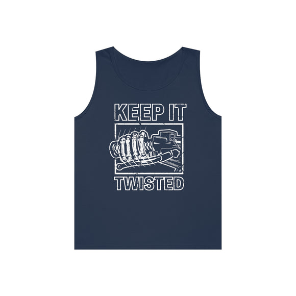 Keep It Twisted Tank Top, Color: Navy, Size: S