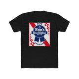 Rons Blue Ribbon Beer shirt featuring vintage Pabst Blue Ribbon design on a black background.