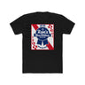 Rons Blue Ribbon Beer shirt featuring vintage Pabst Blue Ribbon design on a black background.