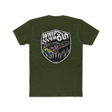 Green "Whip 'Em Out" shirt featuring Ronnie Mac stunt design with motocross theme on back.