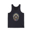 Skeleton Ronnie Mac Head Tank Top with American Bandana and Feathered Hat Design
