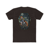Ghost Rider Ronnie Mac Shirt with flaming skull design and motorcycle graphic on a black t-shirt.