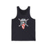 Black tank top featuring Ronnie Mac crossbones logo and helmet design, perfect for motocross enthusiasts.