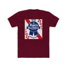 Ron's Blue Ribbon Beer shirt featuring vintage logo on a maroon background, celebrating classic beer culture.