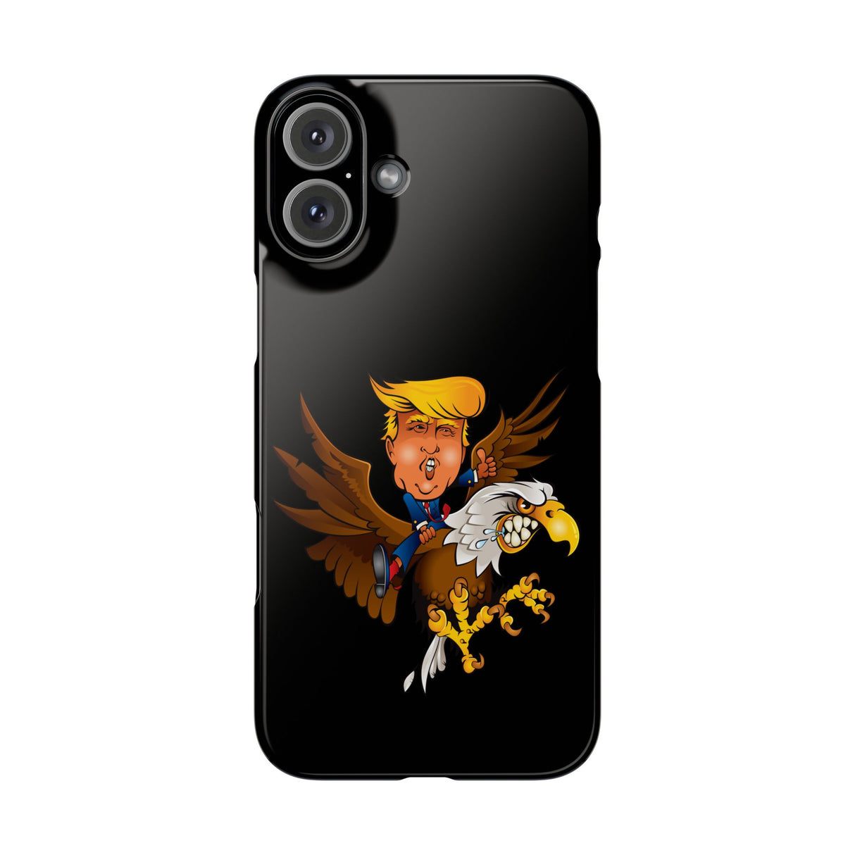 Trump Riding on a Sreamin Eagle Slim Phone Cases