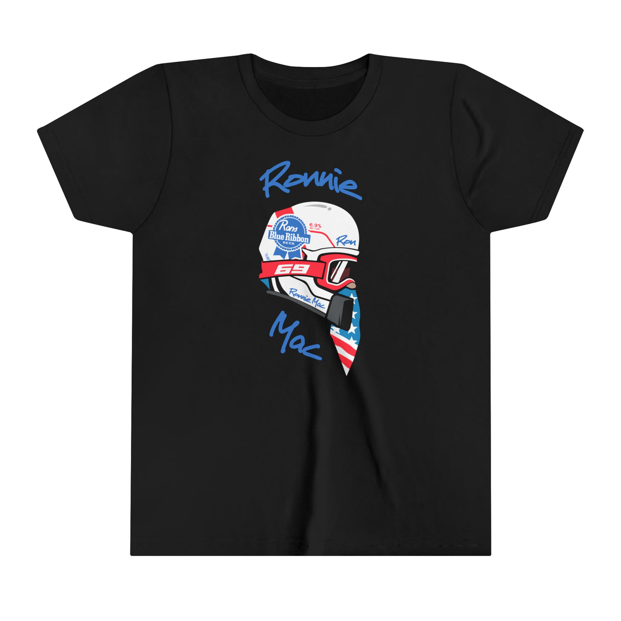 Youth - Helmet Logo Shirt, Color: Black, Size: S